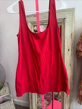Urban Outfitters Red Scoop Neck Athletic Romper